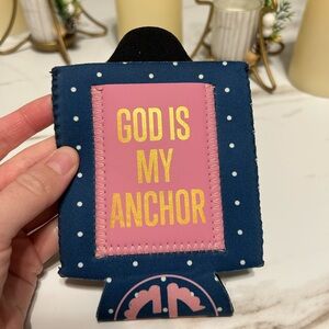 Simply Southern Pink and Gold Anchor Can Holder